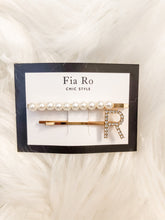 Load image into Gallery viewer, Girls Initial And Pearl Bobby Pin.
