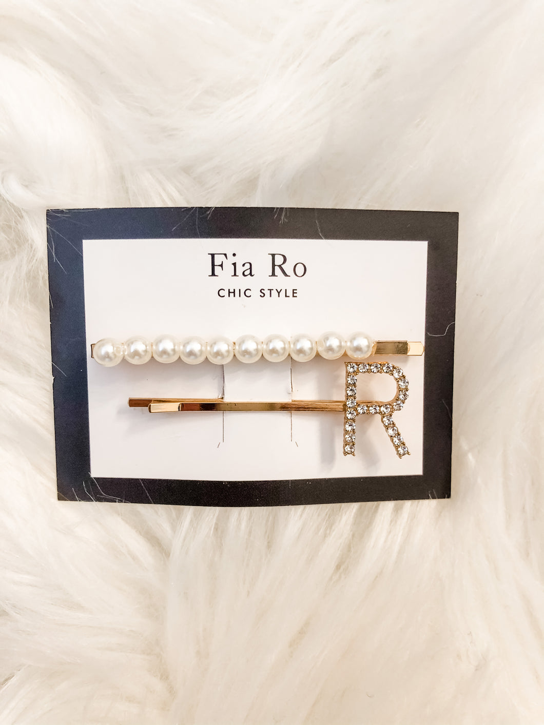 Girls Initial And Pearl Bobby Pin.