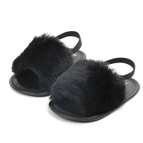 Baby Girl Faux Fur Sandals.