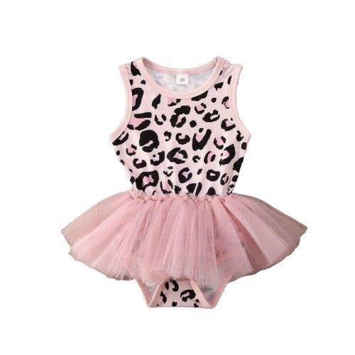 Girls Pink Leopard Bodysuit.