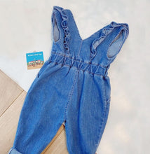 Load image into Gallery viewer, Girls Denim Overalls With Front Zipper
