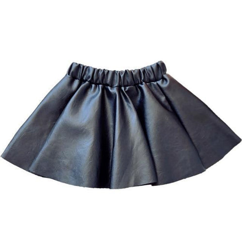 Girls Faux Leather Mini Skirt.