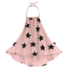 Load image into Gallery viewer, Girls Star High Low Halter Dress.
