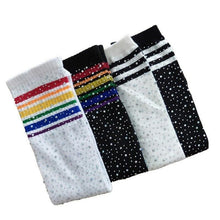 Load image into Gallery viewer, Girls Crystallized Knee High Socks (4 Colors).

