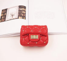 Load image into Gallery viewer, Girls Faux Leather Rivet Bag.
