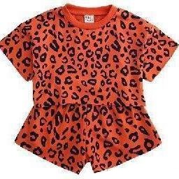 Girls Leopard T-Shirt Set.