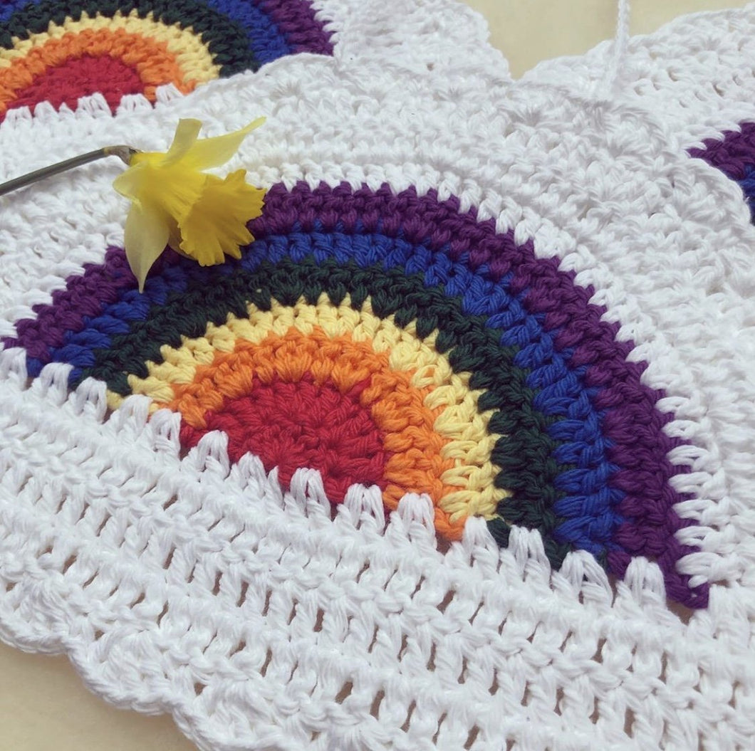 Girls Rainbow Crochet Top.
