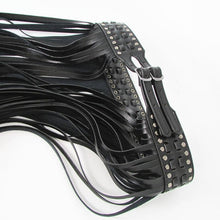Load image into Gallery viewer, Women&#39;s Long Fringe Faux Leather Belt.
